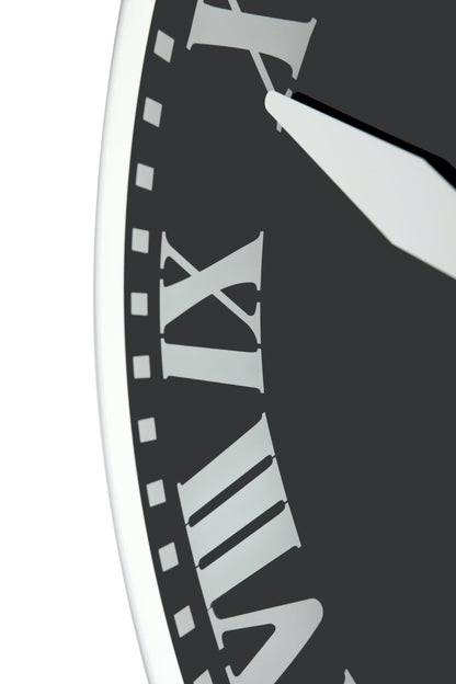 NeXtime Clocks Romana wall clock, 43x4.2 cm glass clock with elegant Roman numeral design.