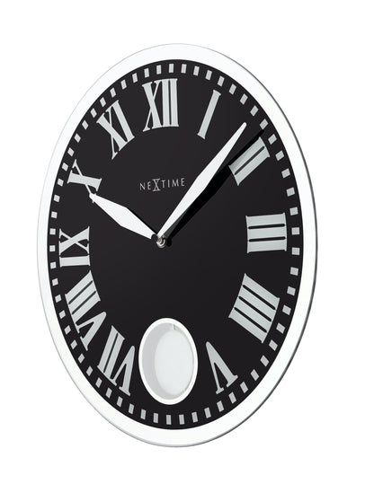 NeXtime Clocks 'Romana' wall clock with glass cover, 43 x 4.2 cm, showing a close-up of the right side of the clock face.