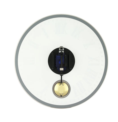 NeXtime Clocks Romana wall clock with glass face, 43 x 4.2 cm, featuring a sleek, modern design and black hands.