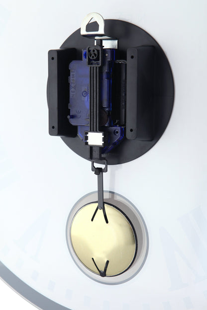 NeXtime Clocks Romana wall clock with glass face, 43 x 4.2 cm, featuring a sleek, modern design and clear time display.