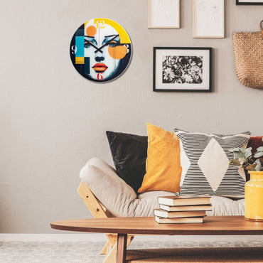 NeXtime Vogue wall clock with 43cm diameter, multicolour glass design, silent movement, modern style.