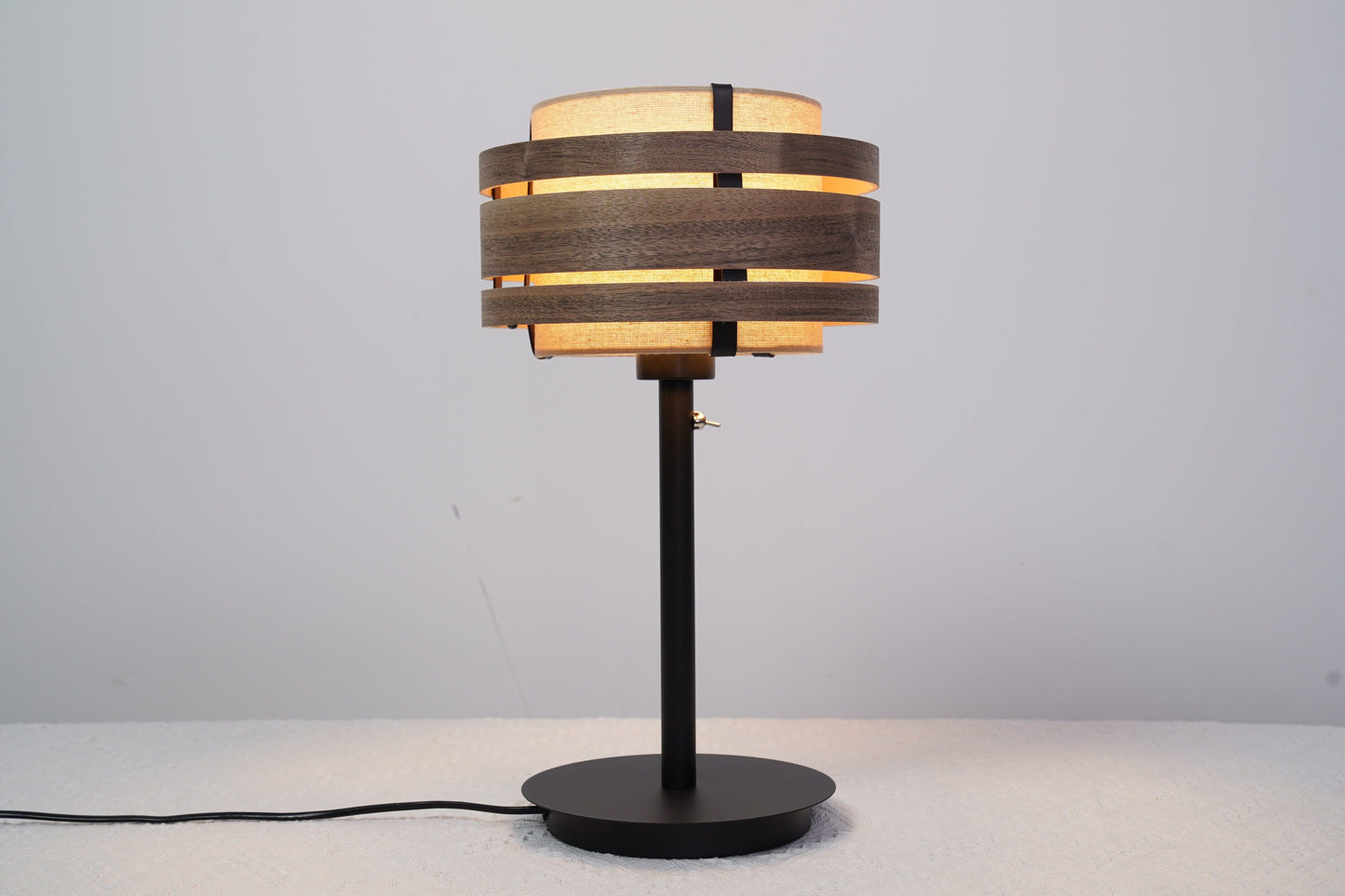 Table Lamp Stand (Universal E27) 35x20cm-Metal-Black "Beam"