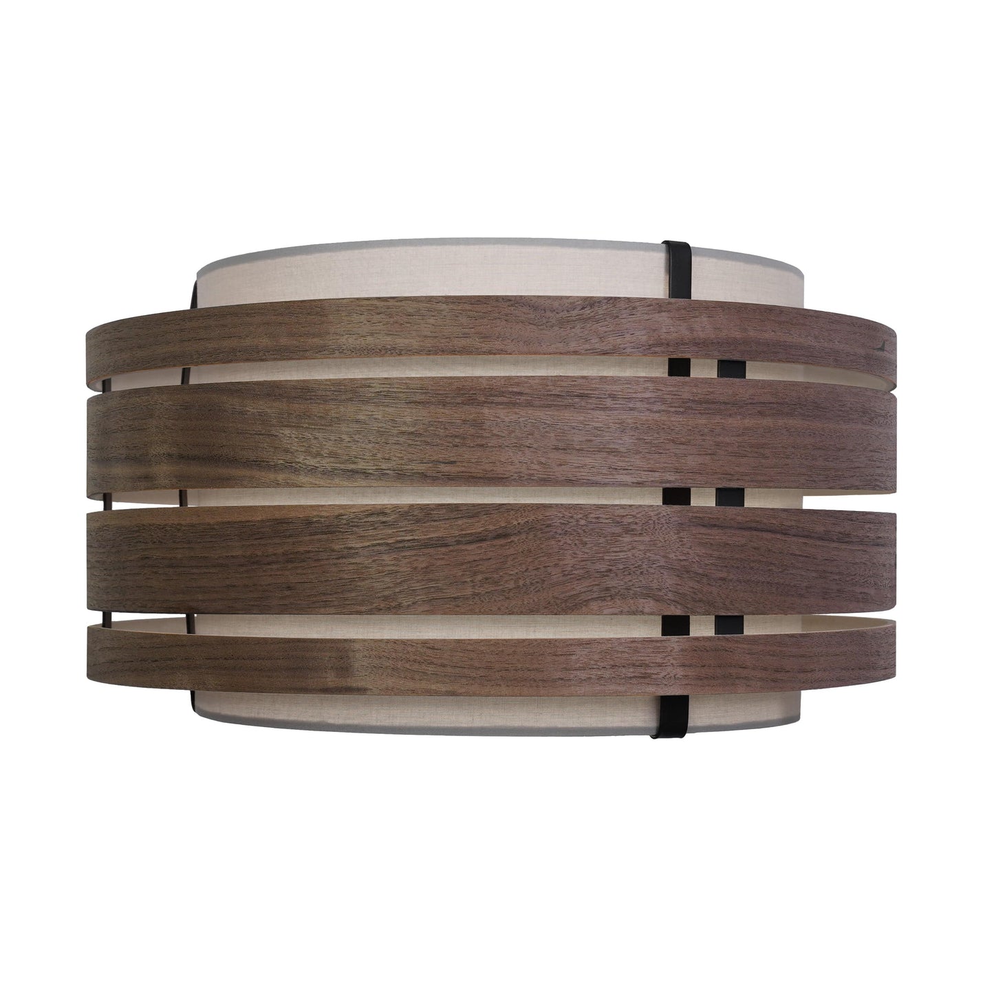 Lamp Shade - Wood (dark walnut veneer)-Fabric - 50 cm -  "Beam"