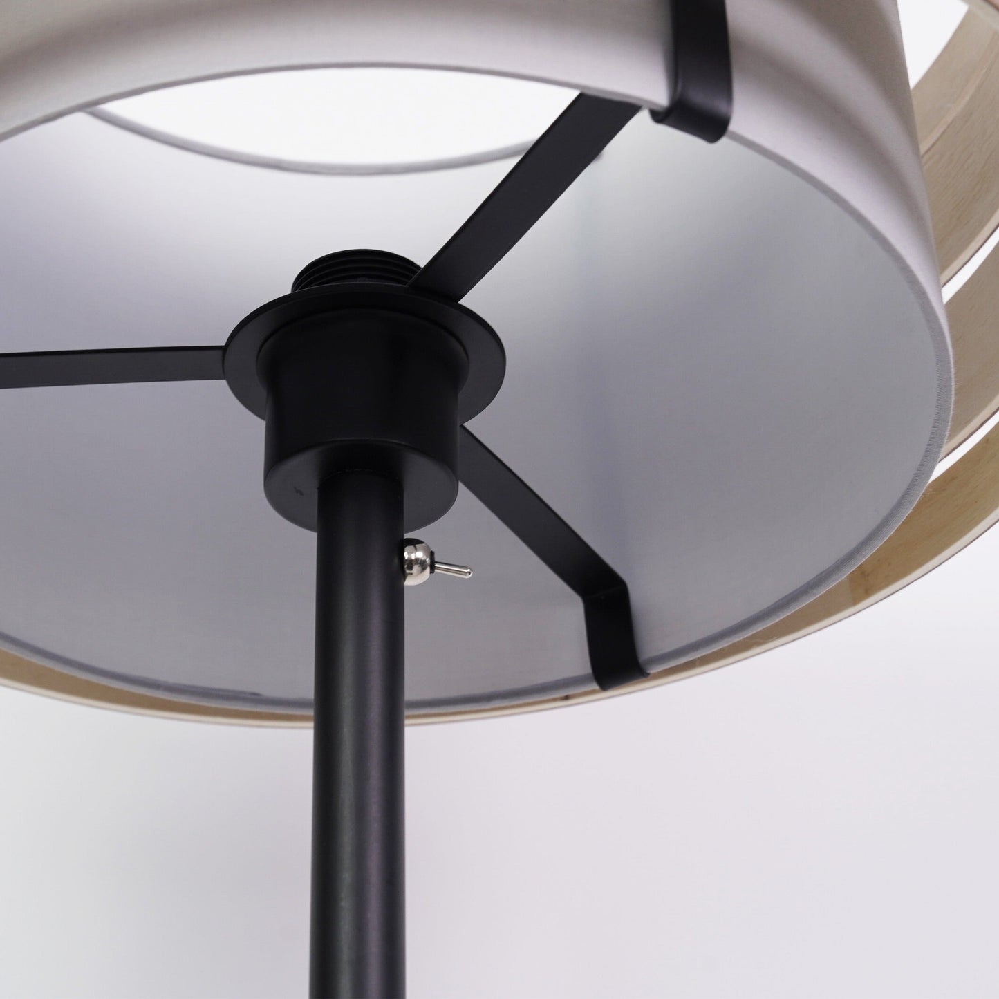 Table Lamp Stand (Universal E27) 35x20cm-Metal-Black "Beam"