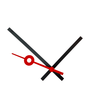 NeXtime Clocks XL clock hands set with silent movement, featuring black hour, minute, and second hands on a white background.