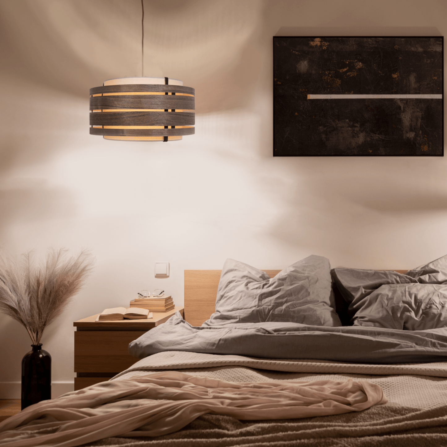 Pendant Electric Unit (Universal E27) 150cm - Stainless Steel wire-Fabric power cable-Black-"Beam"